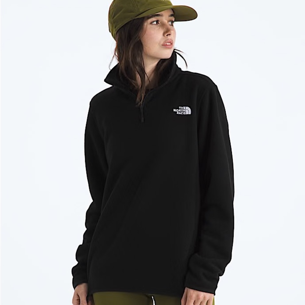 The North Face 1/4 Zip Fleece Pullover | Black Quarter Zip | Lightweight Cozy
